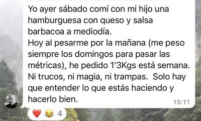 Testimonio WhatsApp - Hamburguesa y resultados