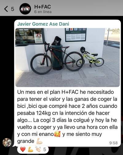 Testimonio WhatsApp - Javier bici